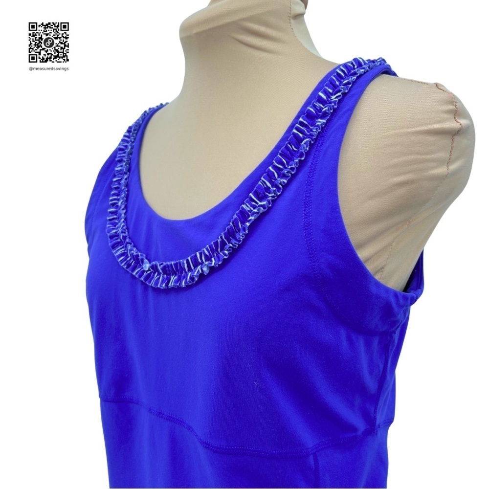 Lucy - (Large) Purple Athletic Tank with Fringe Trim - Picture 5 of 9